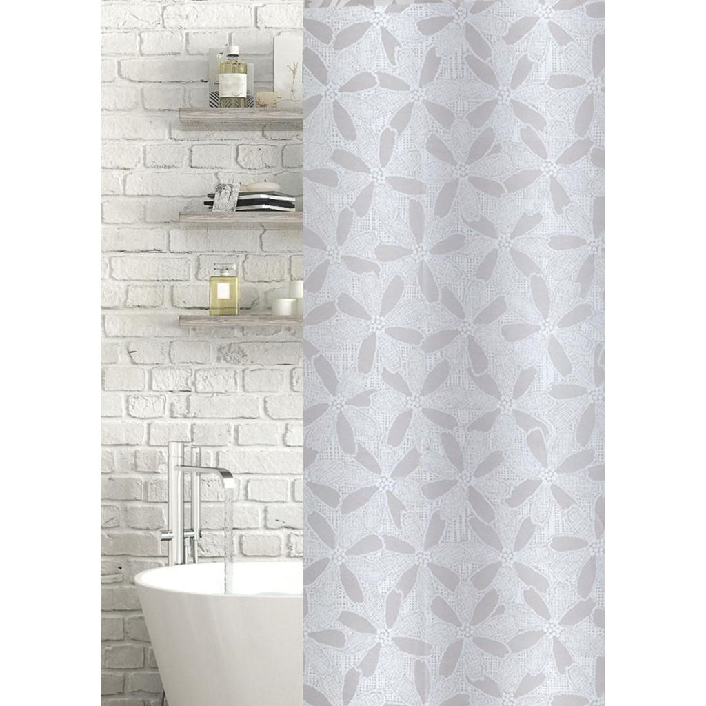 Blossom Eva Shower Curtain White/Frosted - Beales department store