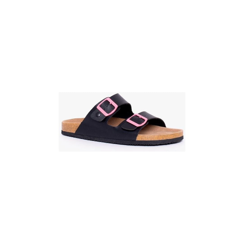 Brakeburn - 2 Strap Buckle Sandals - Black - Beales department store