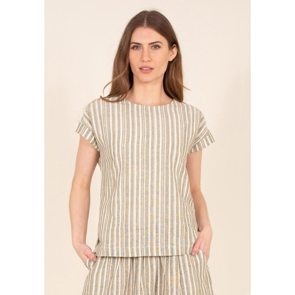 Brakeburn Boxy Co-Ord Tee - Green - Beales department store