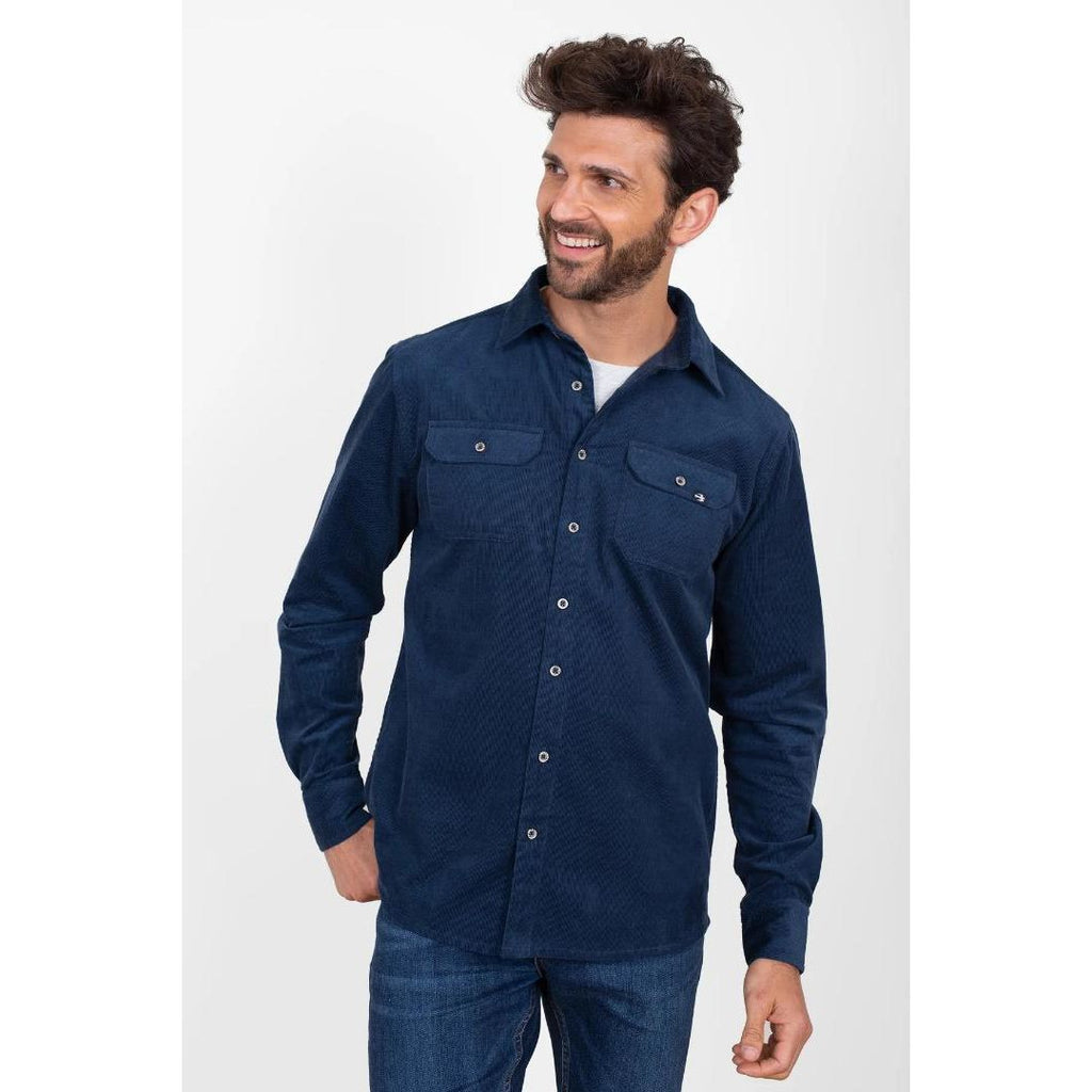 Brakeburn Cord Shirt - Navy - Beales department store