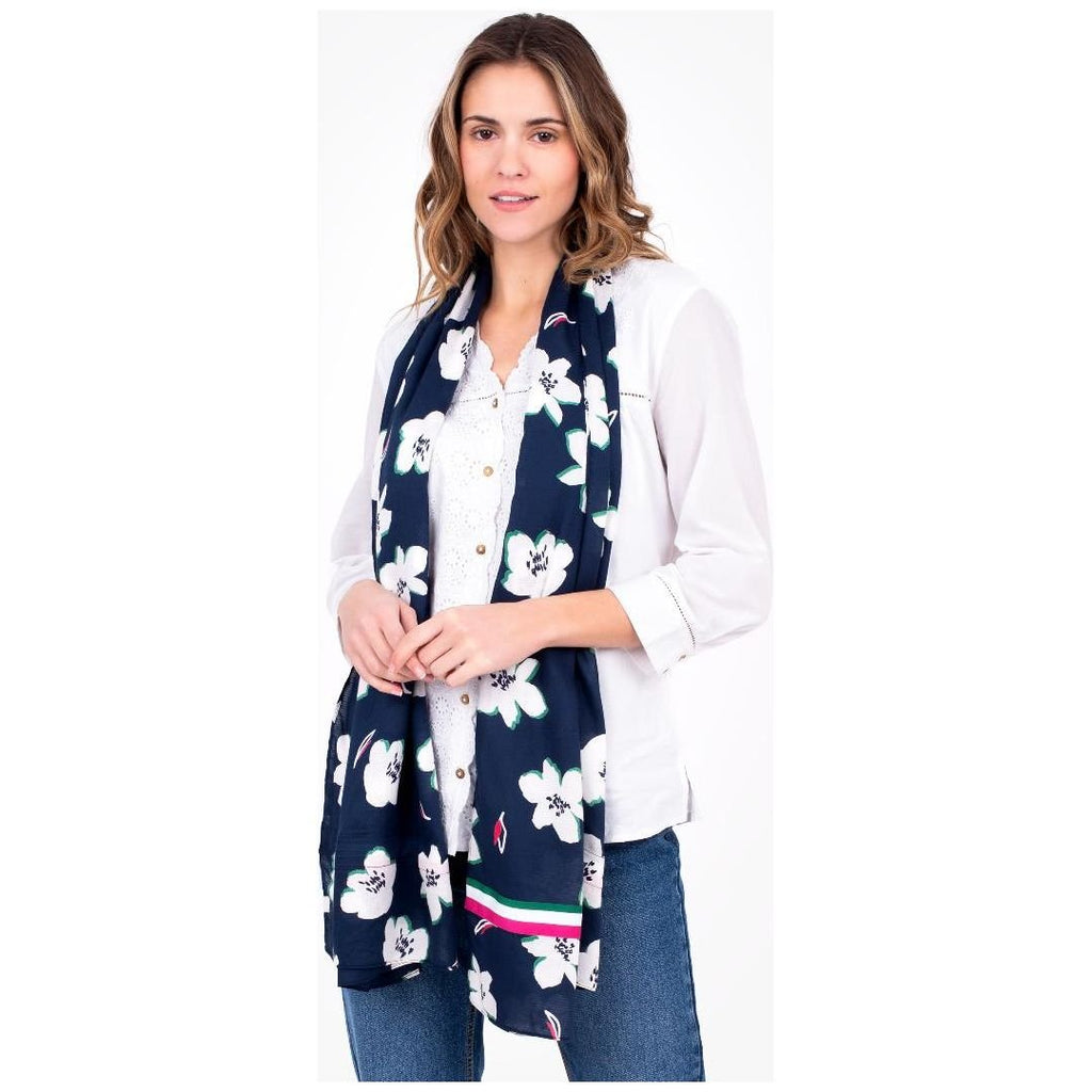 Brakeburn Floating Lily Scarf - Navy - Beales department store