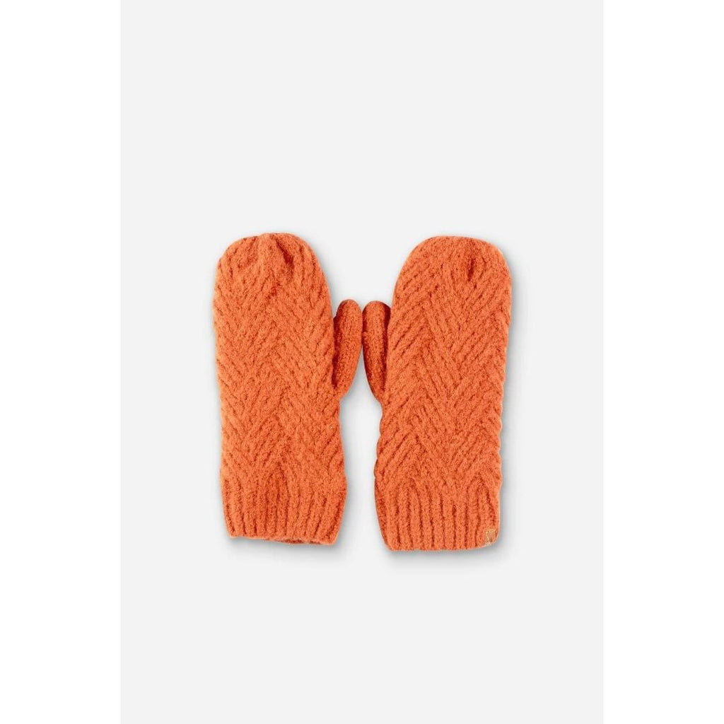 Brakeburn Herringbone Texture Mittens - Rust Orange - Beales department store