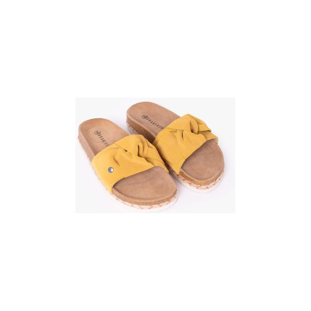 Brakeburn Knot Front Sandals - Yellow - Beales department store