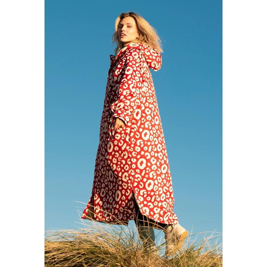 Brakeburn Leopard Chinook Changing Robe - Red -S/M - Beales department store