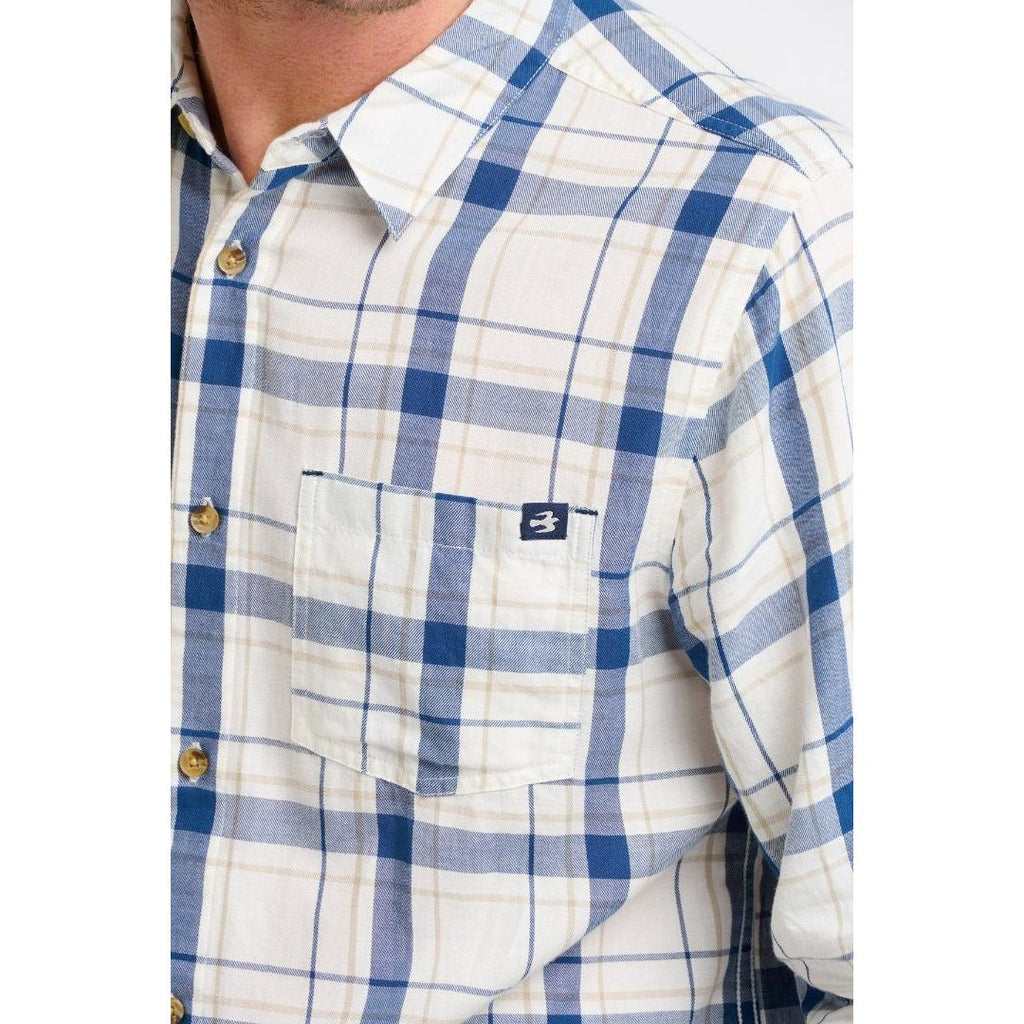 Brakeburn Long Sleeve Check Shirt - Cream - Beales department store