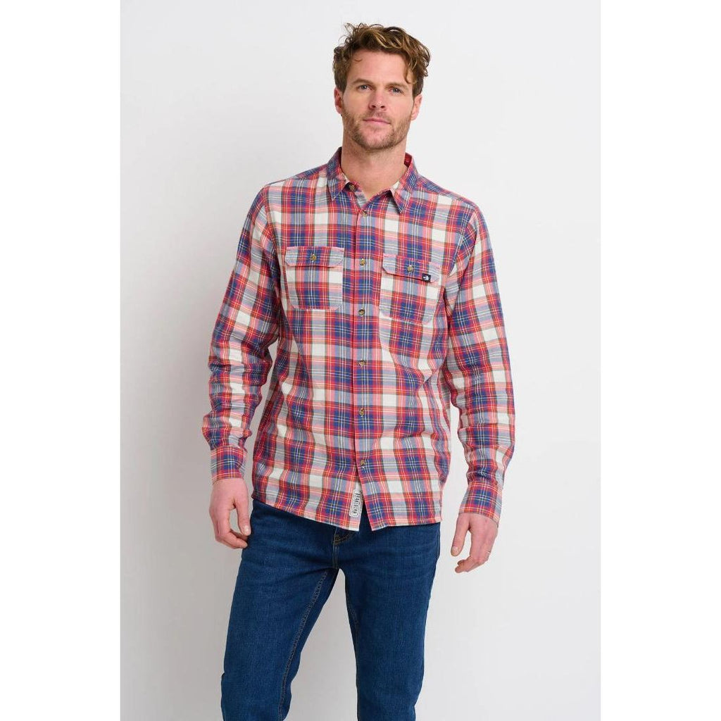 Brakeburn Long Sleeved Check Shirt - Red - Beales department store
