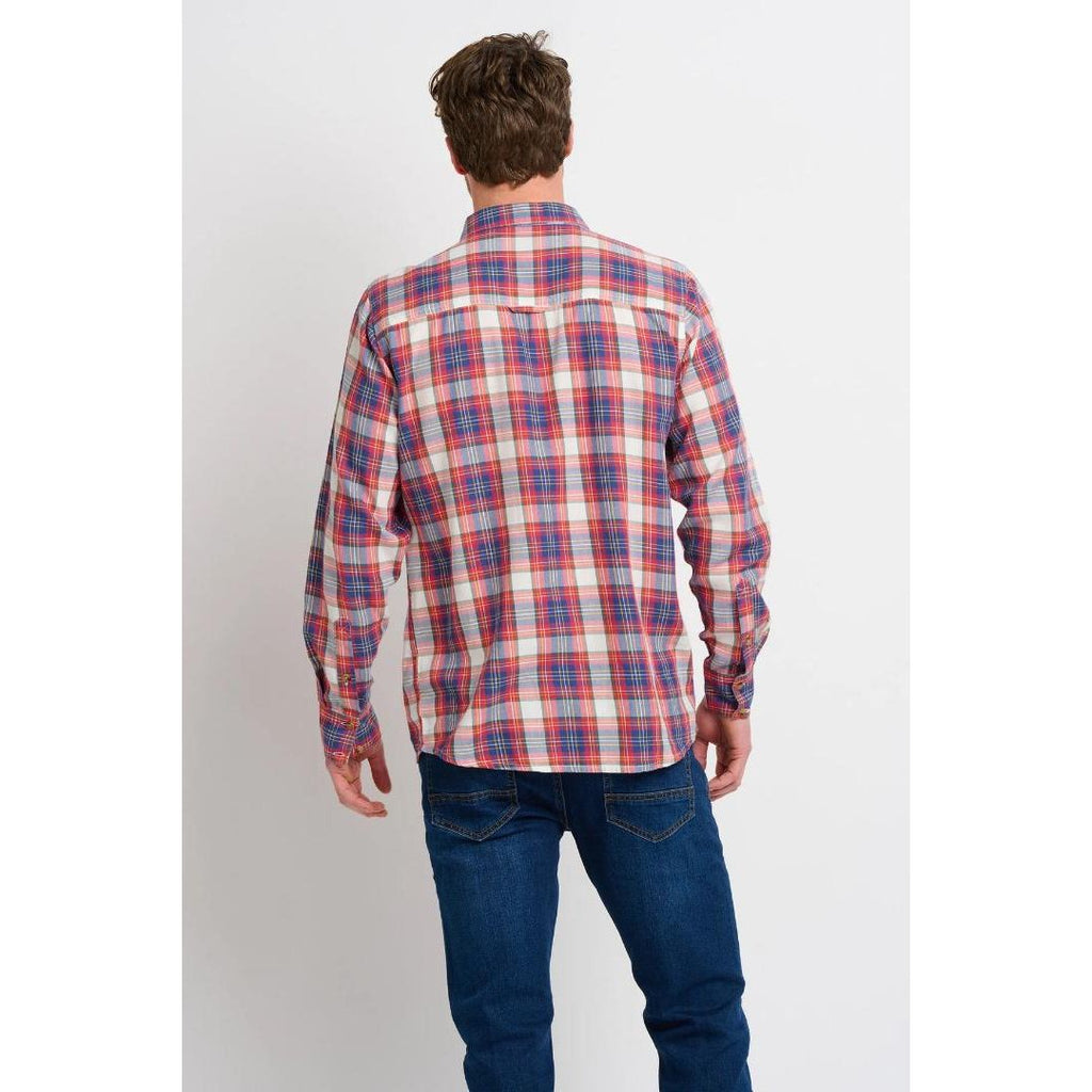 Brakeburn Long Sleeved Check Shirt - Red - Beales department store