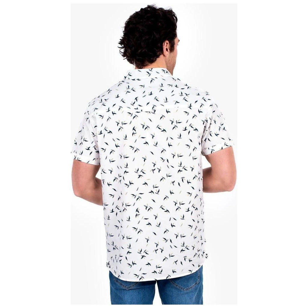 Brakeburn Origami Short Sleeve Shirt - White - Beales department store