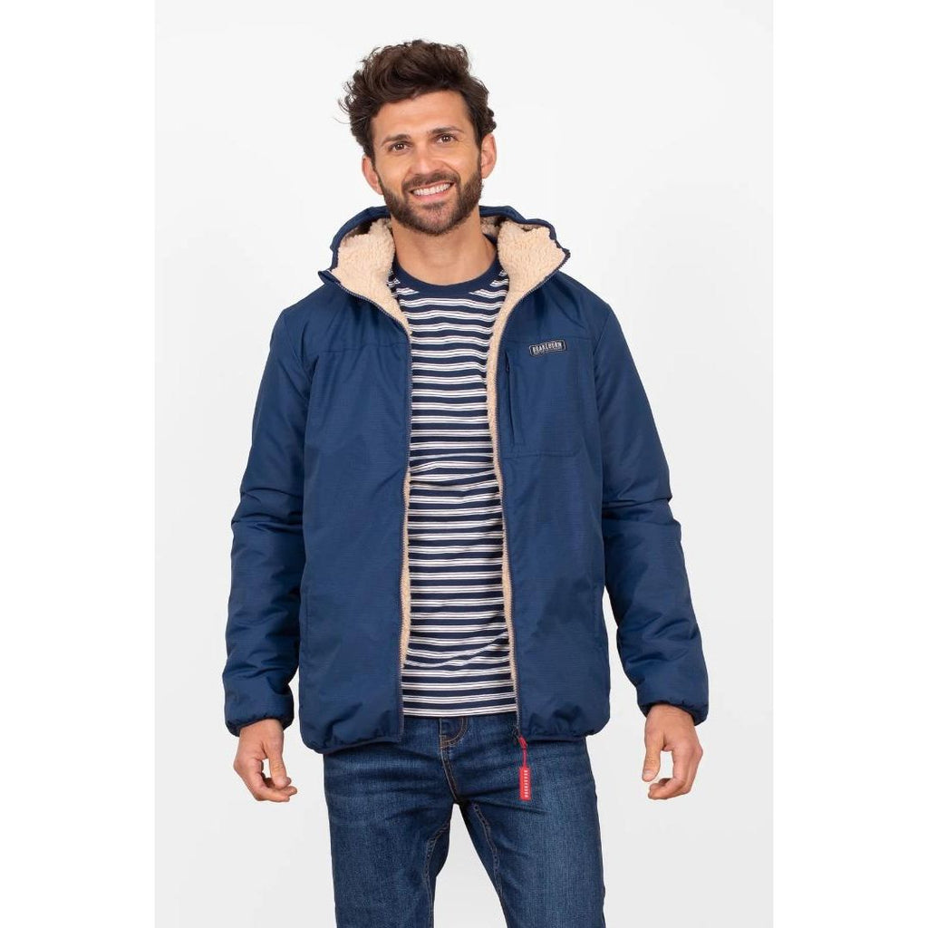 Brakeburn Reversible Fleece Jacket - Navy - Beales department store