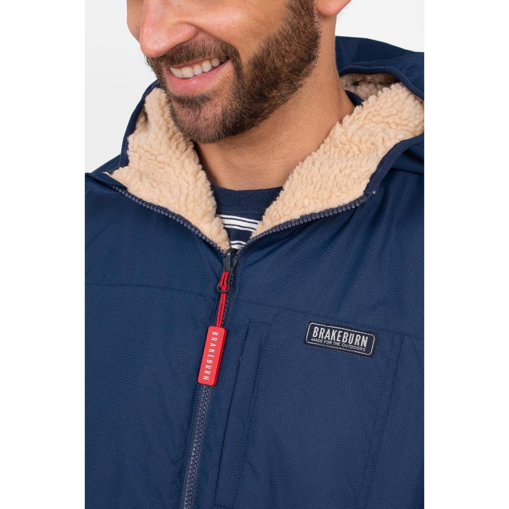 Brakeburn Reversible Fleece Jacket - Navy - Beales department store