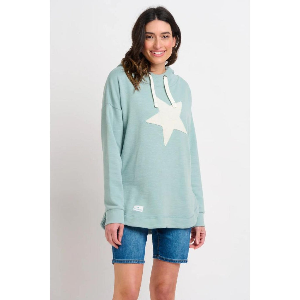 Brakeburn Star Hoodie - Light Blue - Beales department store