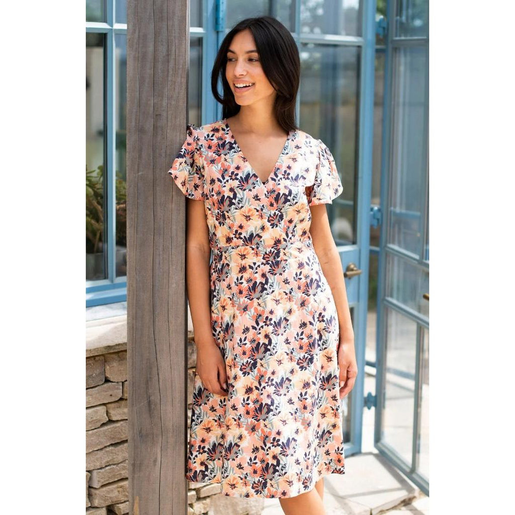 Brakeburn Summer Blooms Wrap Dress - Multi - Beales department store