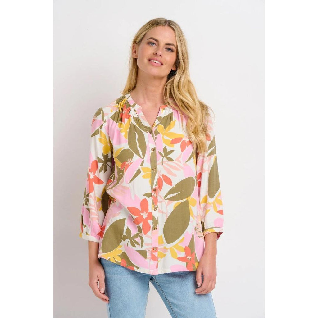 Brakeburn Tropical Palm Blouse - Multi - Beales department store