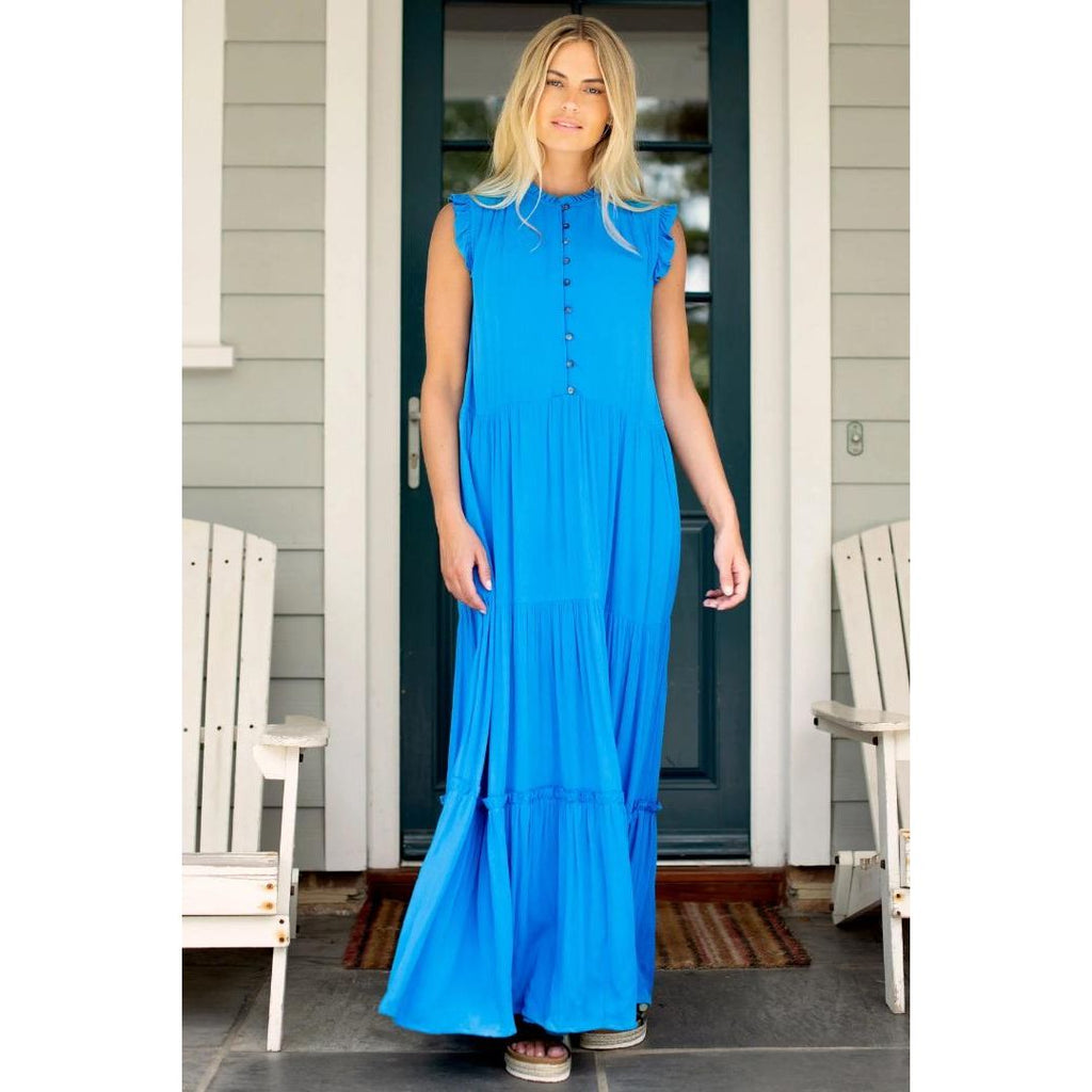 Brakeburn Zenni Maxi Dress - Blue - Beales department store