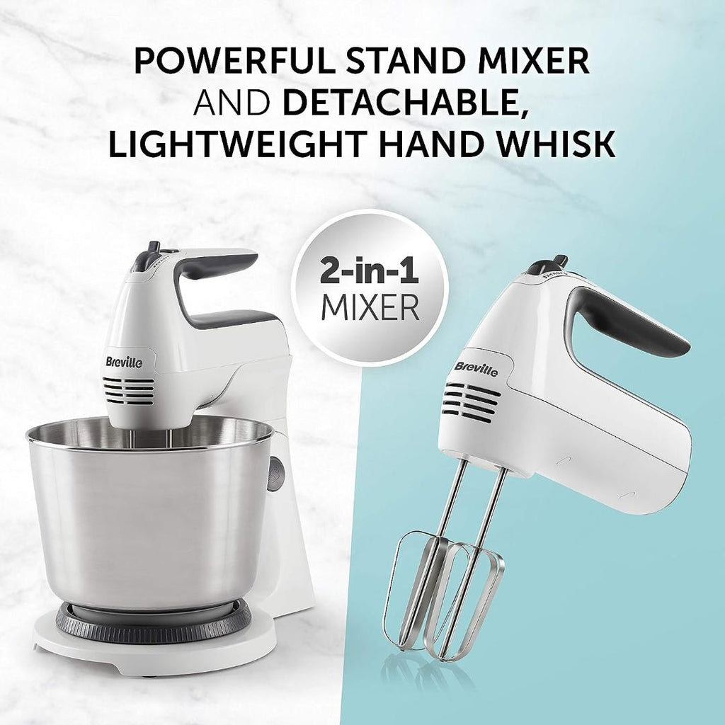 Breville VFM031 Classic Combo Stand And Hand 3.7L Mixer - White - Beales department store