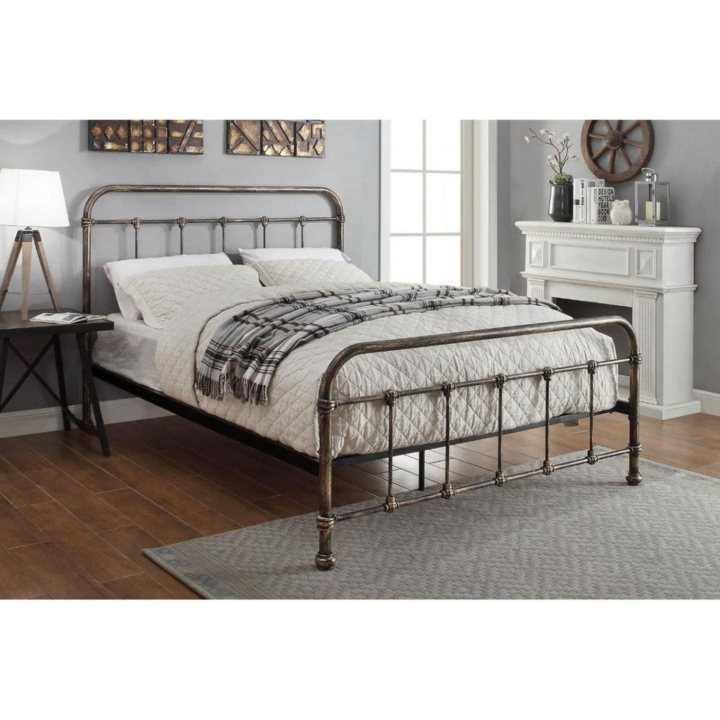Burford Brushed Copper Victorian Metal Bed - Beales department store