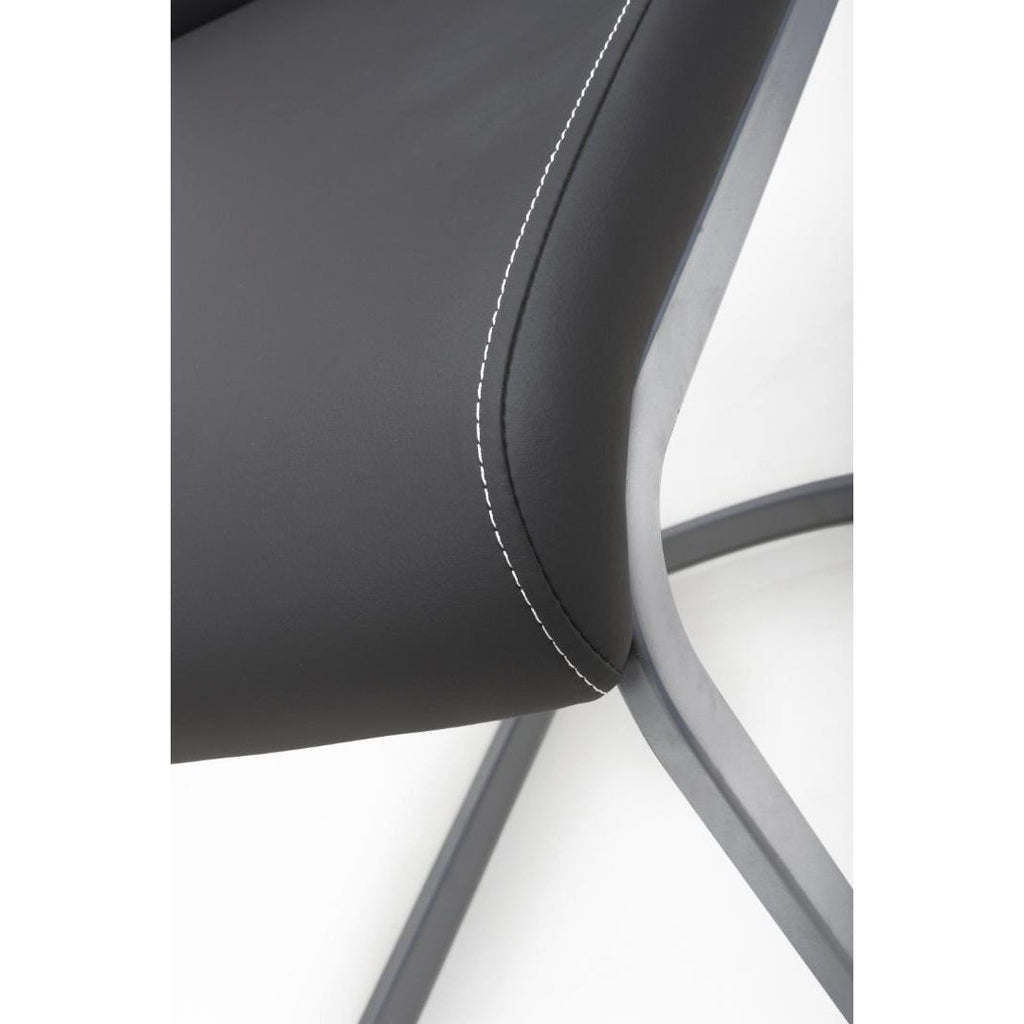 Callisto Leather Effect Black Dining Chair Set Of 2 - Beales department store