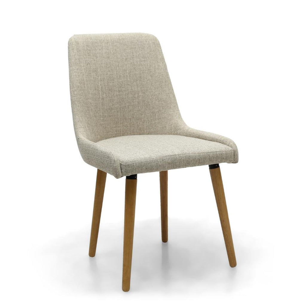 Capri Flax Effect Natural Dining Chair Set Of 2 - Beales department store