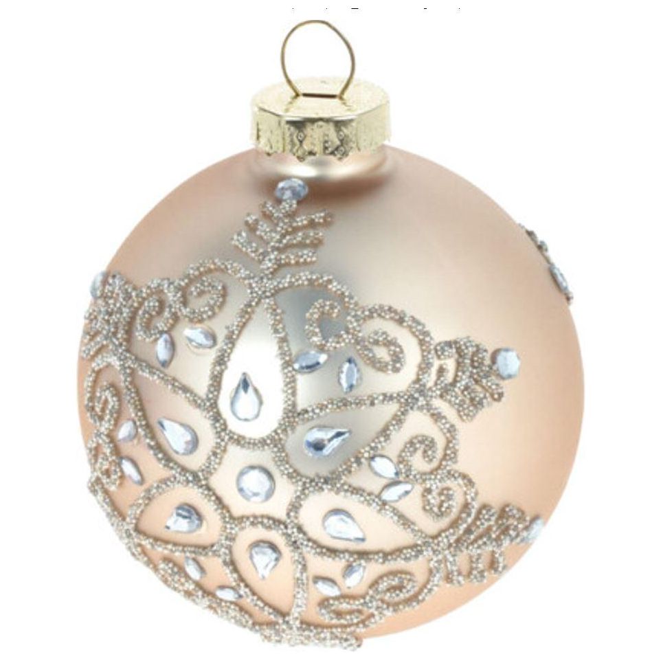 Christmas Bauble Glass Gold - Beales department store