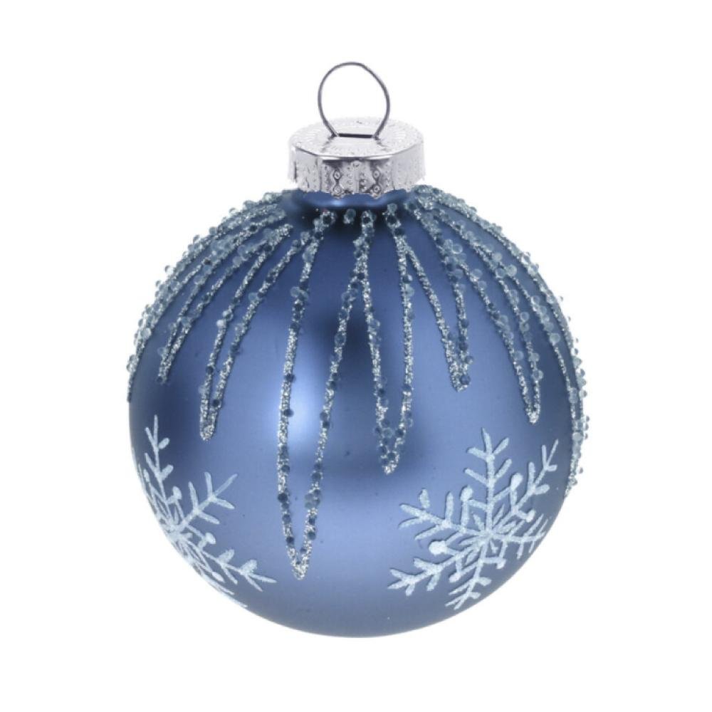 Christmas Bauble Glass Violet - Beales department store