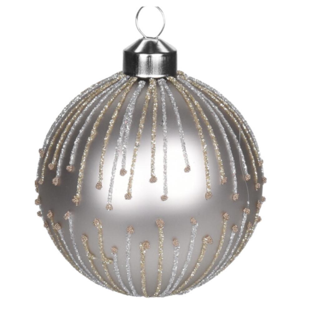 Christmas Bauble Glitter Deco 80mm Gold Spray - Beales department store