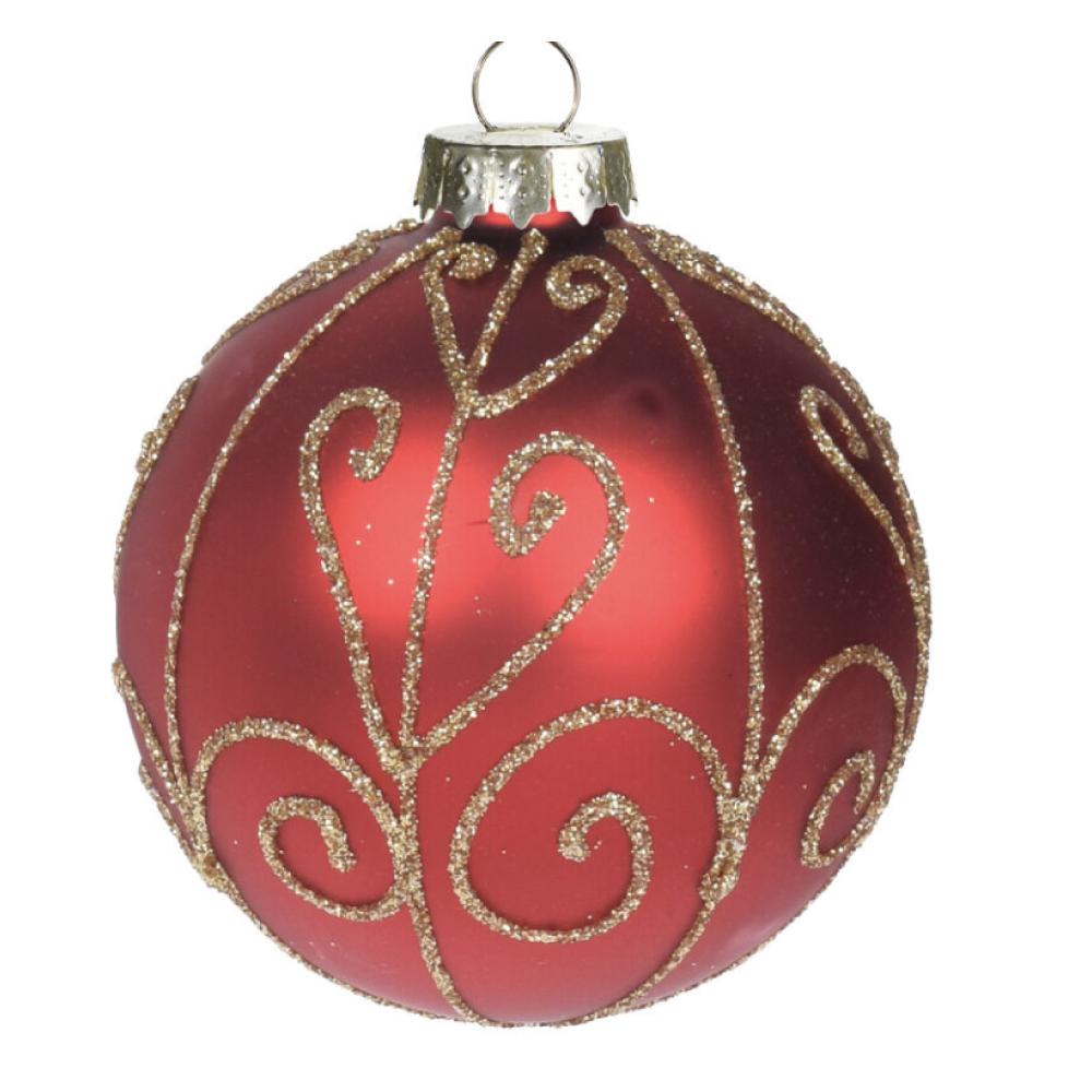 Christmas Bauble Red Curly - Beales department store