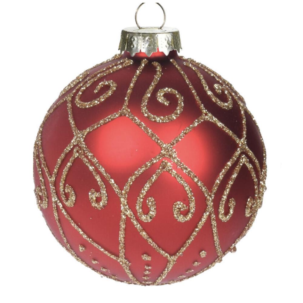 Christmas Bauble Red Heart - Beales department store