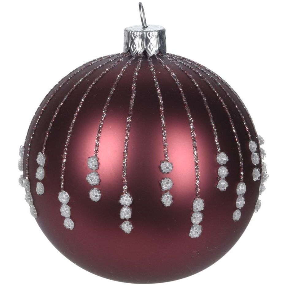 Christmas Bauble Sparkle Dark Pink - Beales department store