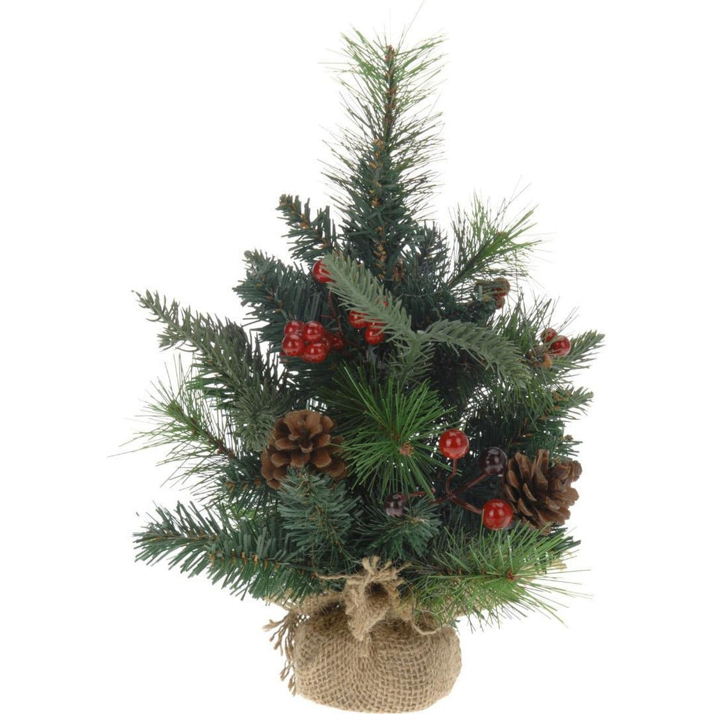Christmas Tree with Berries 30cm - Beales department store