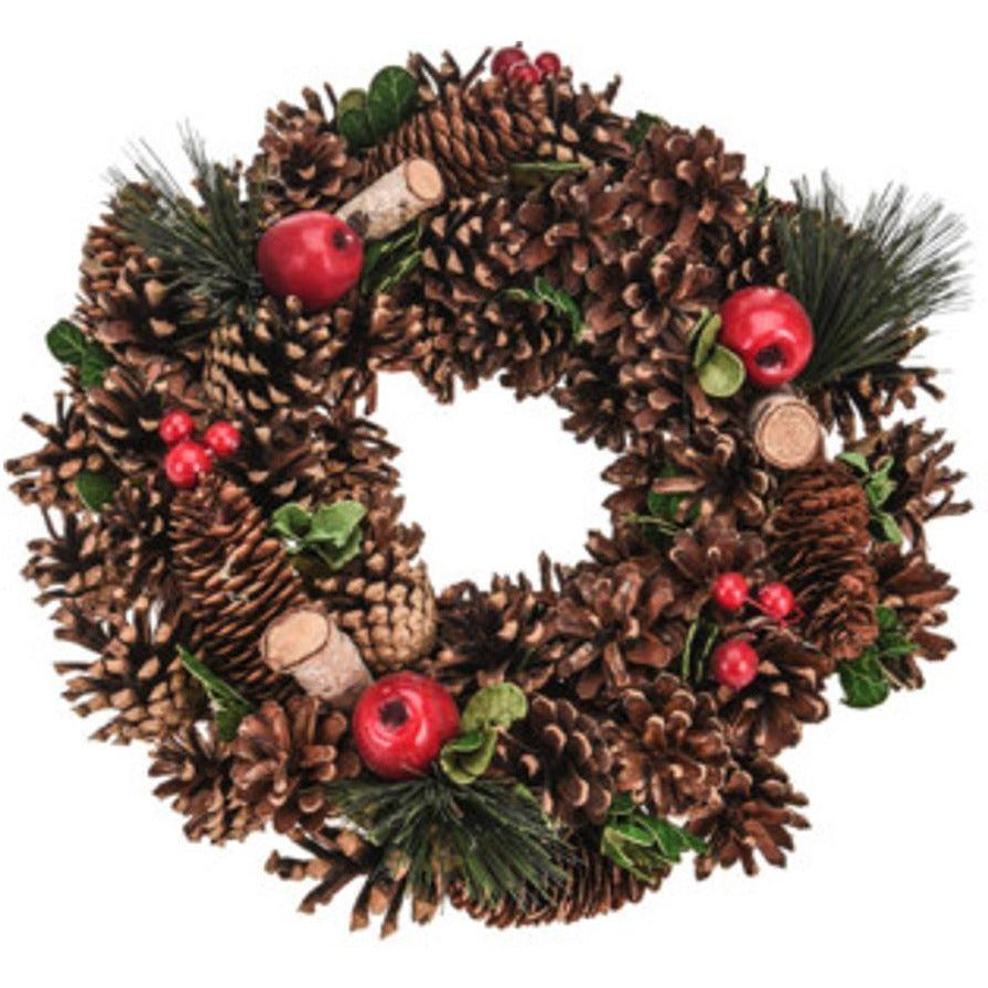 Christmas Wreath With Pine Cones - Beales department store