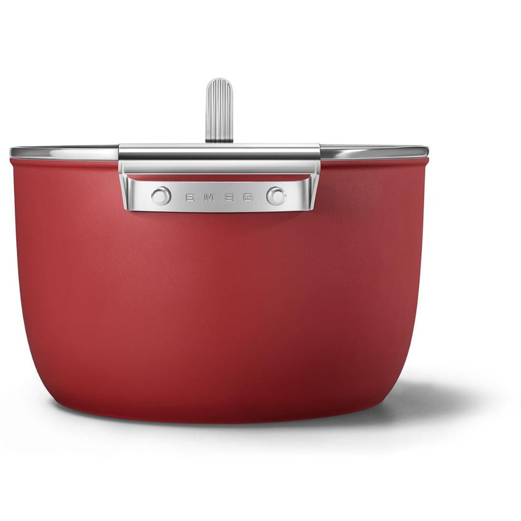 CKFC2611RDM Smeg Casserole Dish 2 Handles With Lid 26cm Red - Beales department store