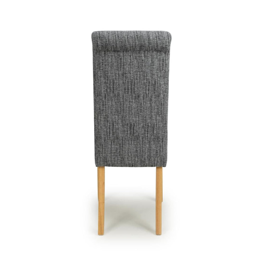 Como Grey Weave Dining Chair in Natural Legs Set Of 2 - Beales department store
