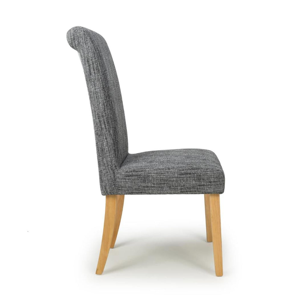 Como Grey Weave Dining Chair in Natural Legs Set Of 2 - Beales department store