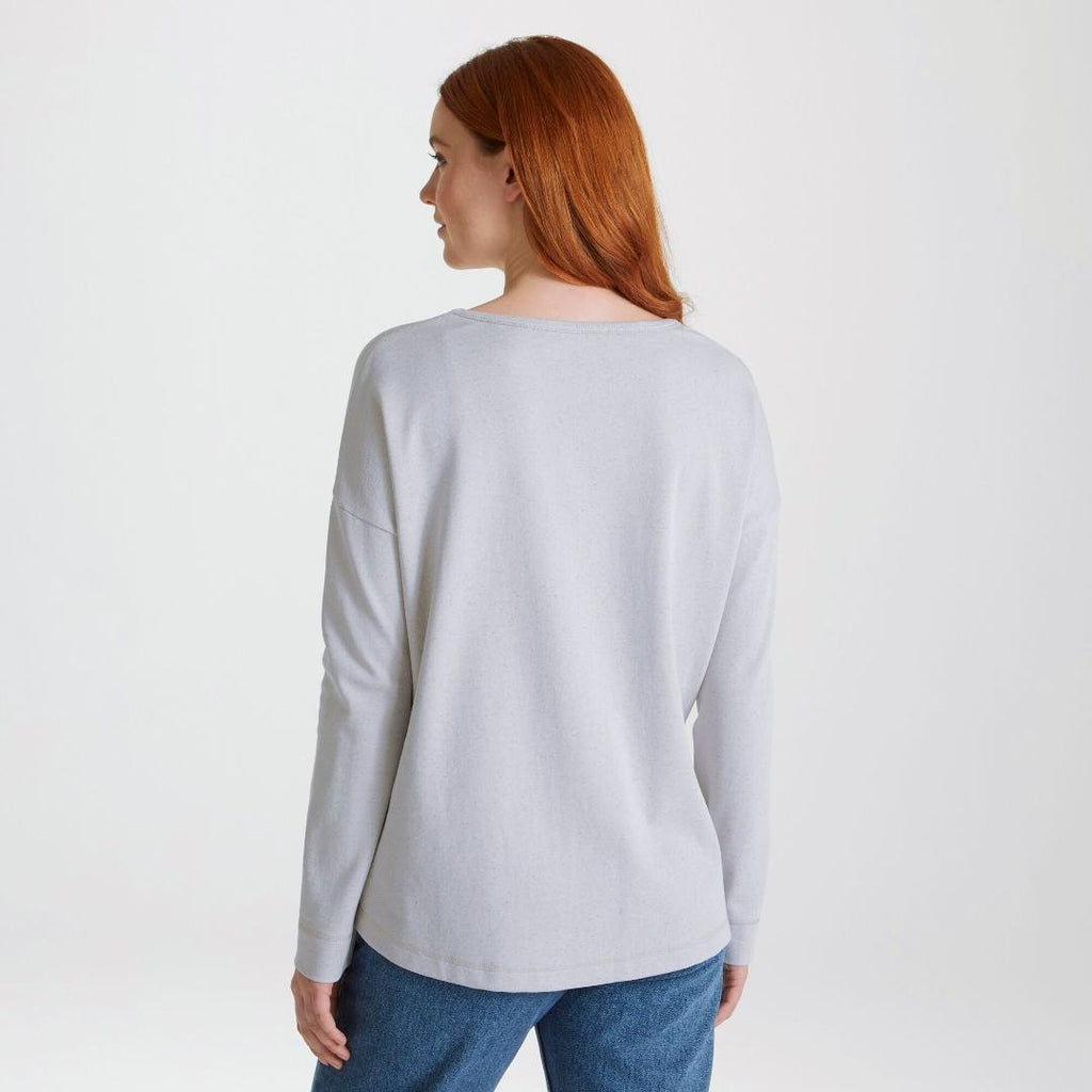 Craghoppers Forres Long Sleeve Top - Lunar / Grey Marl - Beales department store