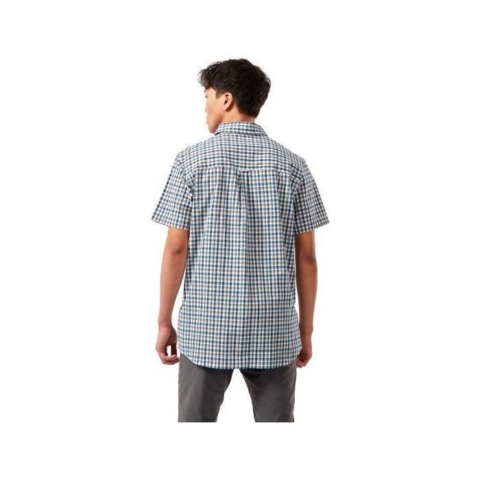 Craghoppers Nour Short Sleeved Check Shirt - Blue Navy Check - Beales department store