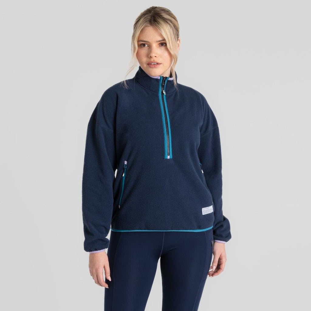 Craghoppers Women's CO2 Renu Half Zip Fleece - Blue Navy - Beales department store