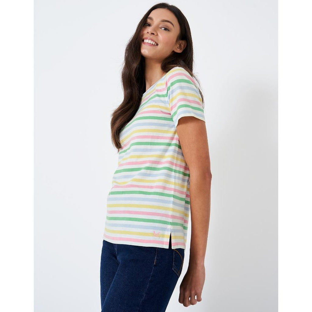 Crew Clothing Breton T-Shirt - White Multi Stripe - Beales department store