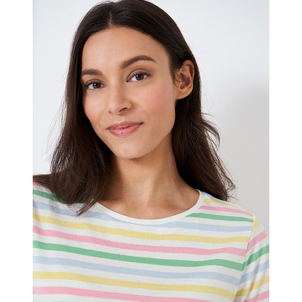 Crew Clothing Breton T-Shirt - White Multi Stripe - Beales department store