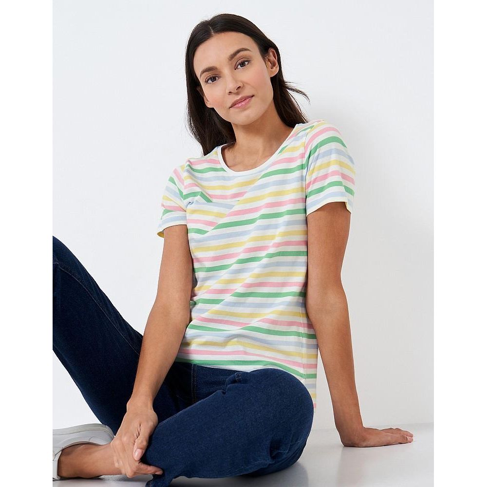 Crew Clothing Breton T-Shirt - White Multi Stripe - Beales department store