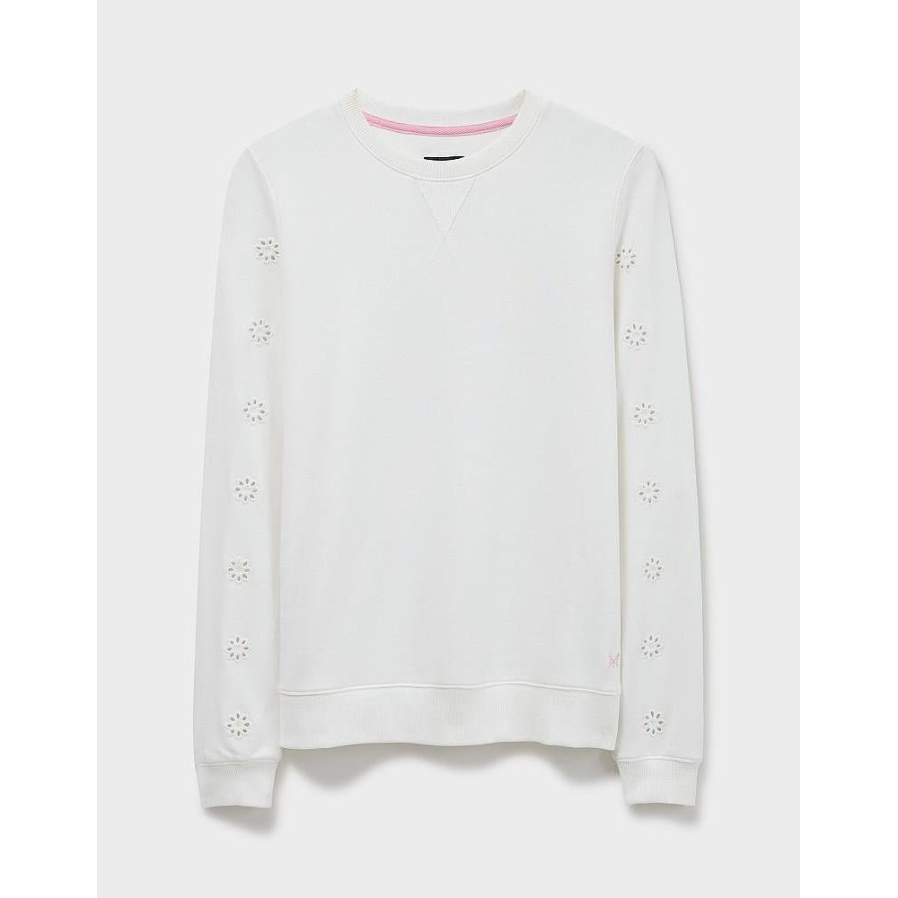 Crew Clothing Broidiery Sweatshirt - White - Beales department store