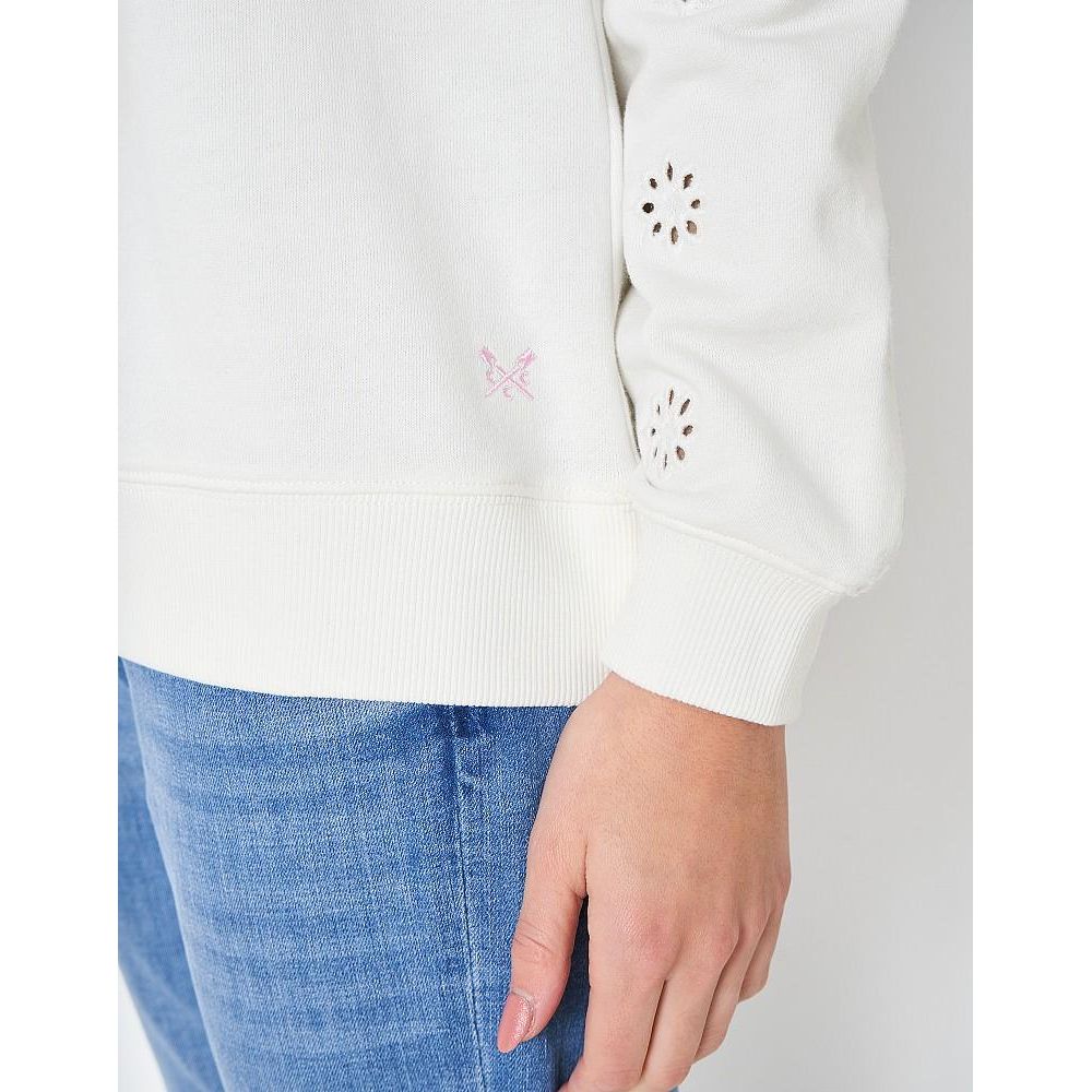 Crew Clothing Broidiery Sweatshirt - White - Beales department store