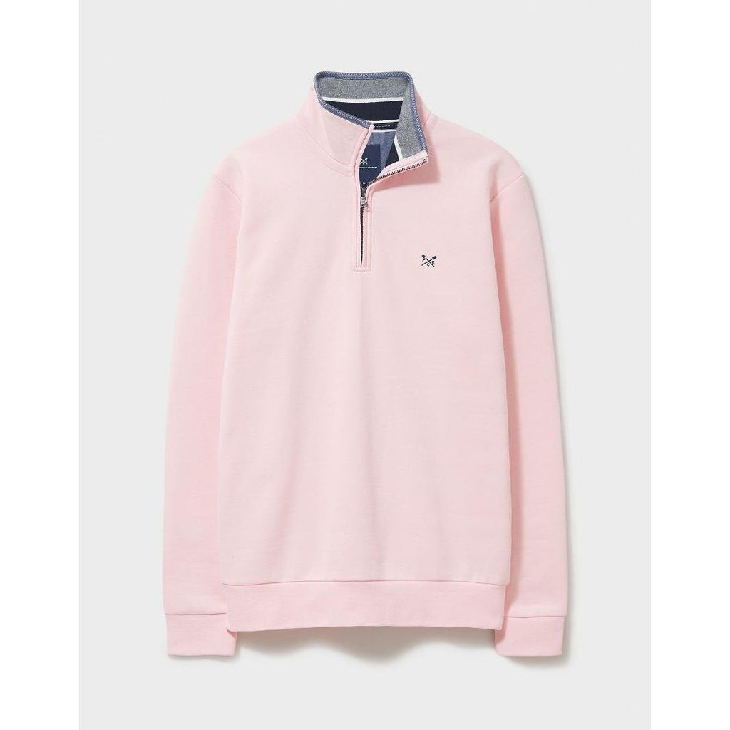 Crew Clothing Classic Half Zip Sweatshirt - Pink - Beales department store