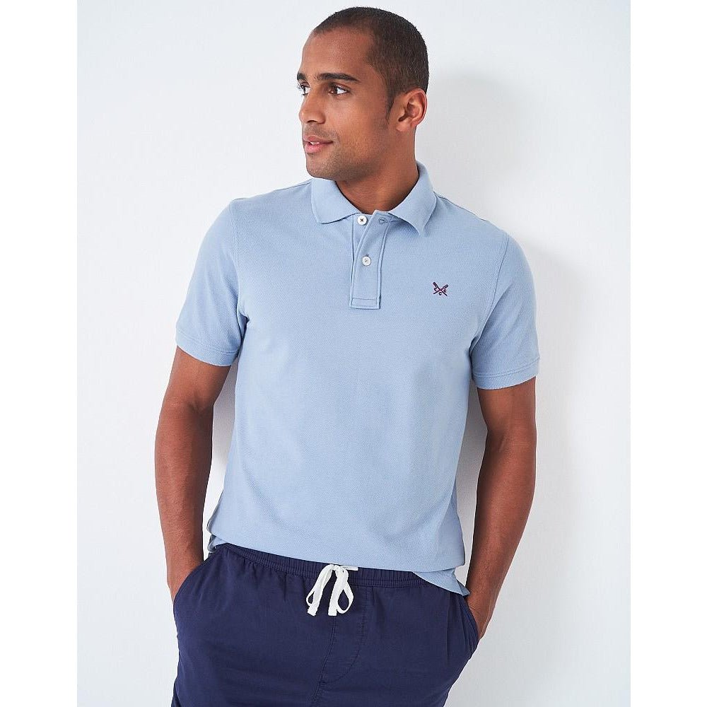 Crew Clothing Classic Pique Polo - Blue - Beales department store