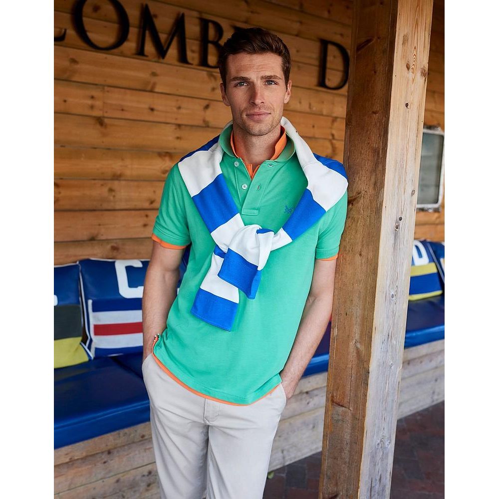 Crew Clothing Classic Pique Polo Shirt - Green - Beales department store