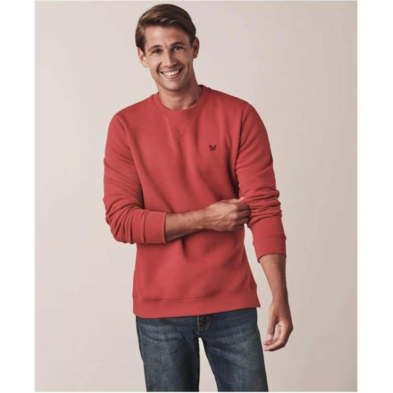 Crew Clothing Company Brushed Back Sweat, Red, Size XXL - Beales department store