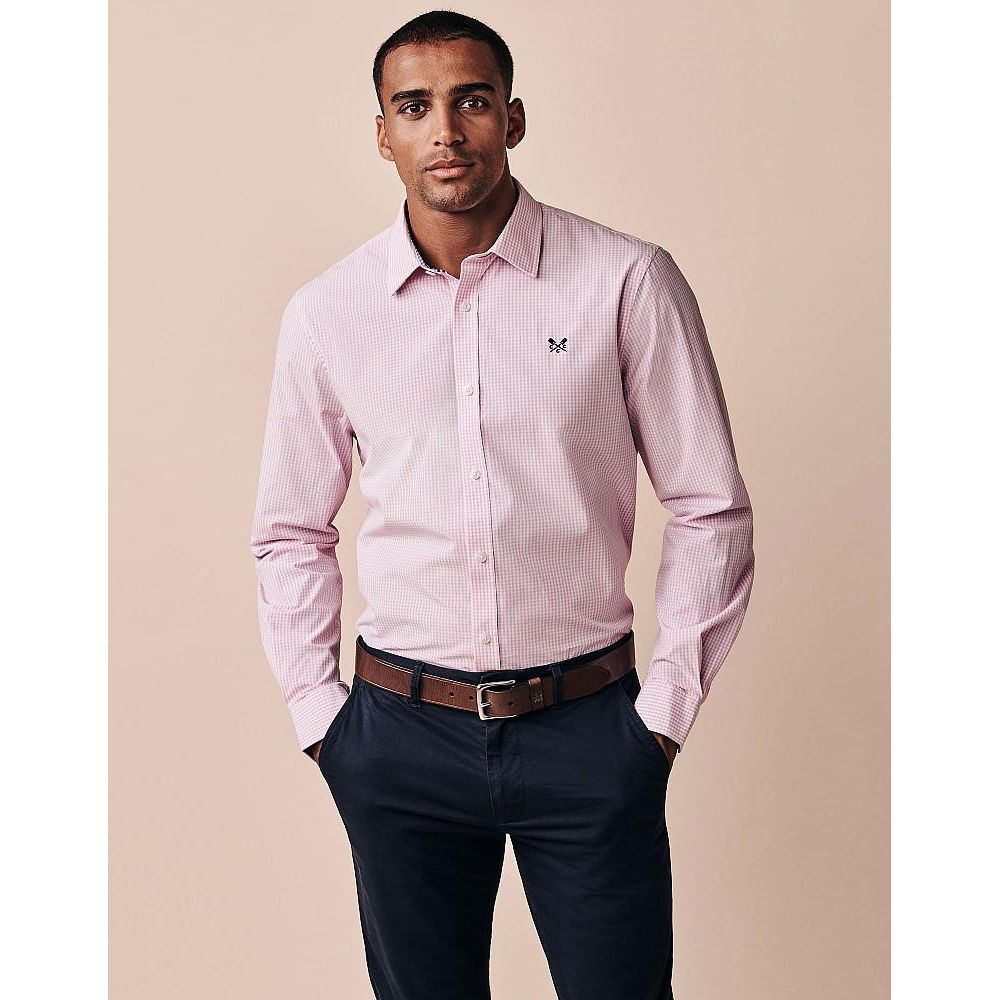 Crew Clothing Crew Classic Micro Gingham Shirt - Classic Pink - Beales department store