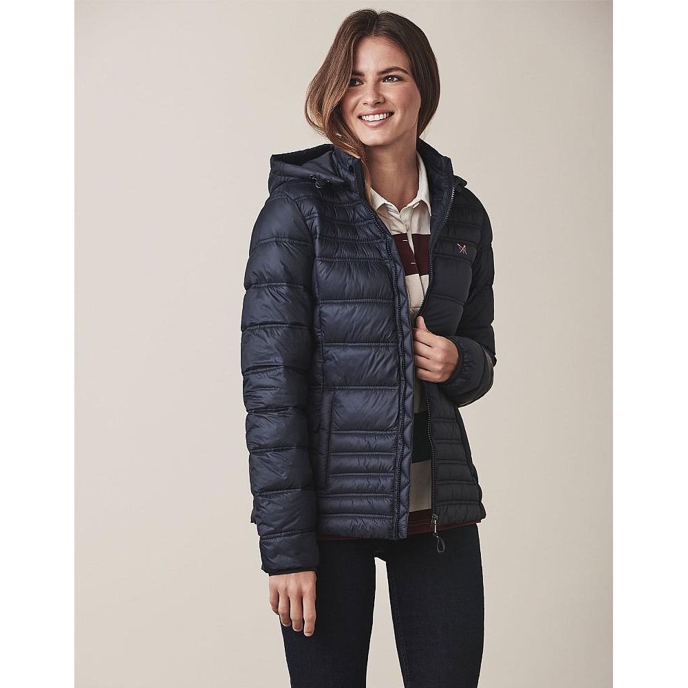 Crew Clothing Lightweight Padded Jacket - Navy - Beales department store