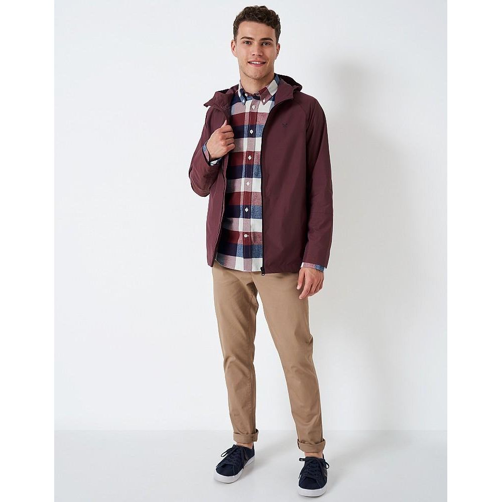 Crew Clothing Packable Munro Jacket - Burgundy - Beales department store