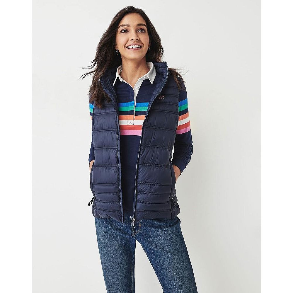 Crew Clothing Quilted Lightweight Gilet - Dark Navy - Beales department store