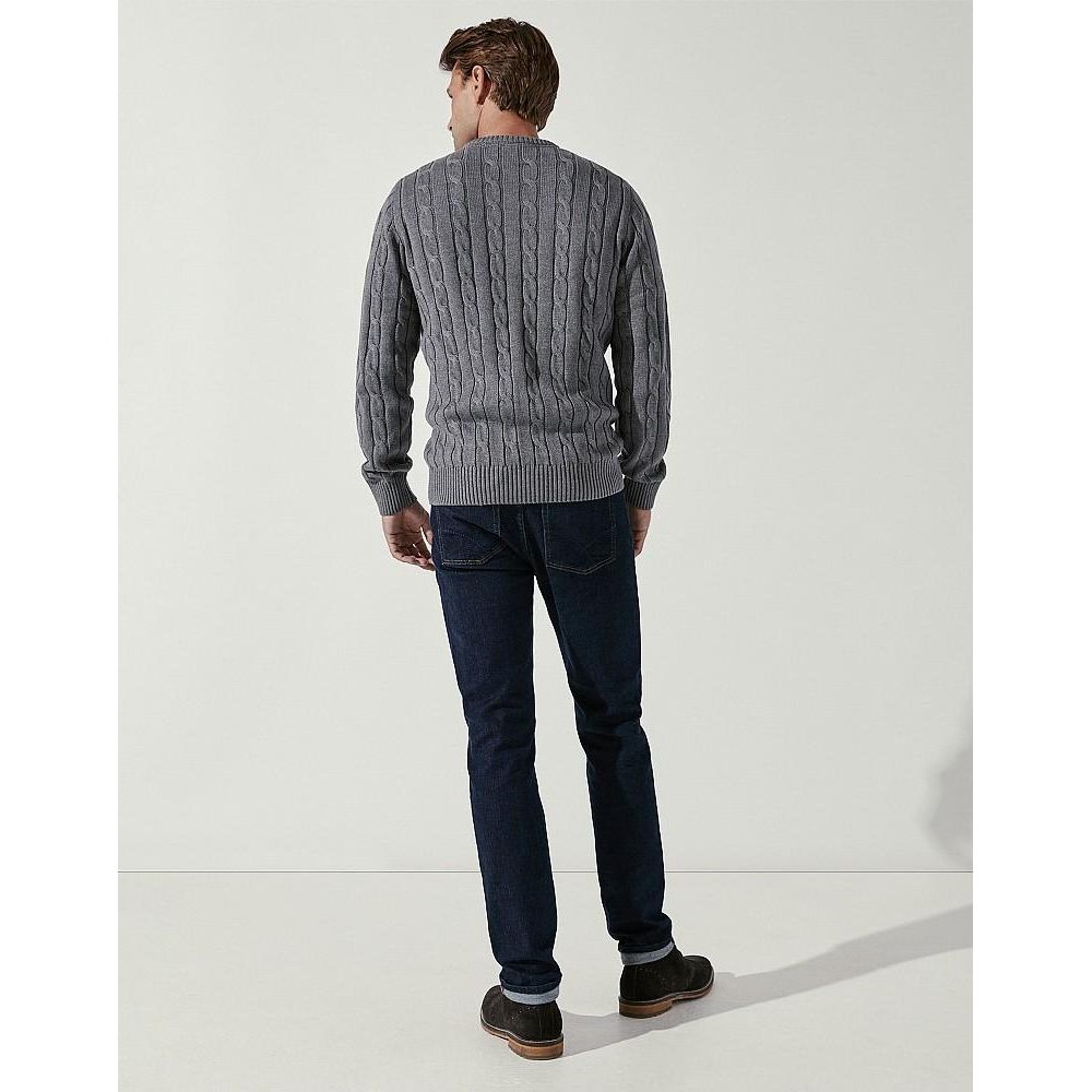 Crew Clothing Regatta Cable Crew Neck Jumper - Grey Marl - Beales department store